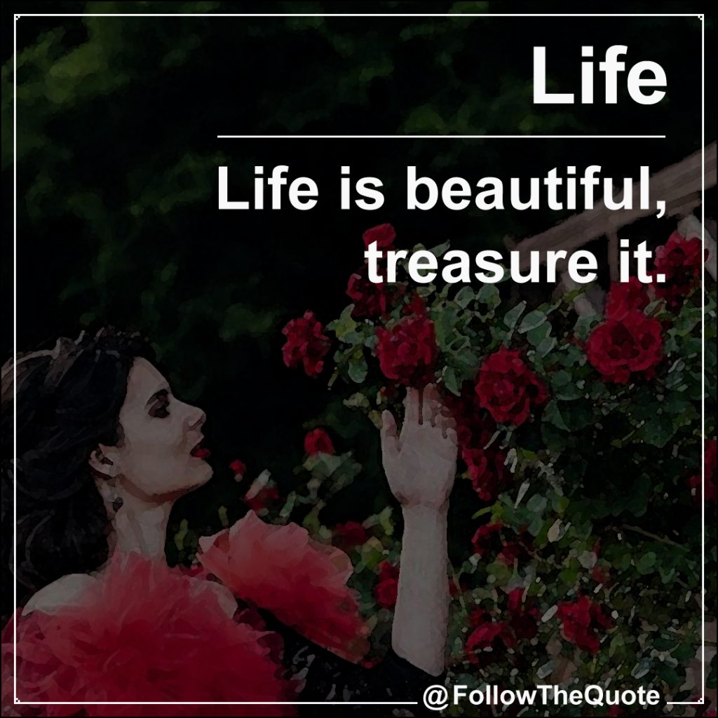 Life is beautiful, treasure it.