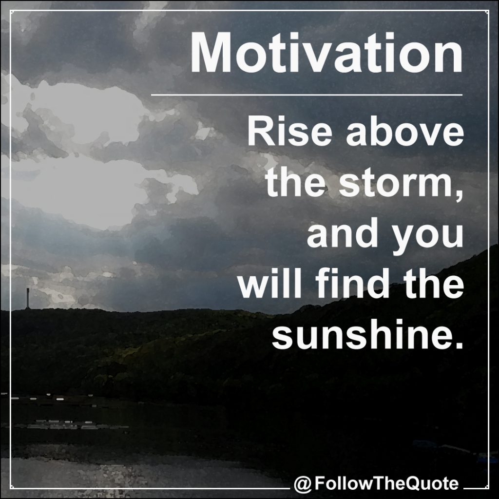 Quotes — Rise above the storm and you will find the