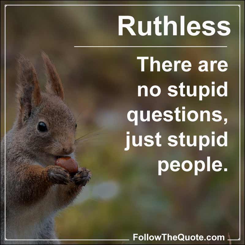 Slogan: There are no stupid questions, just stupid people.