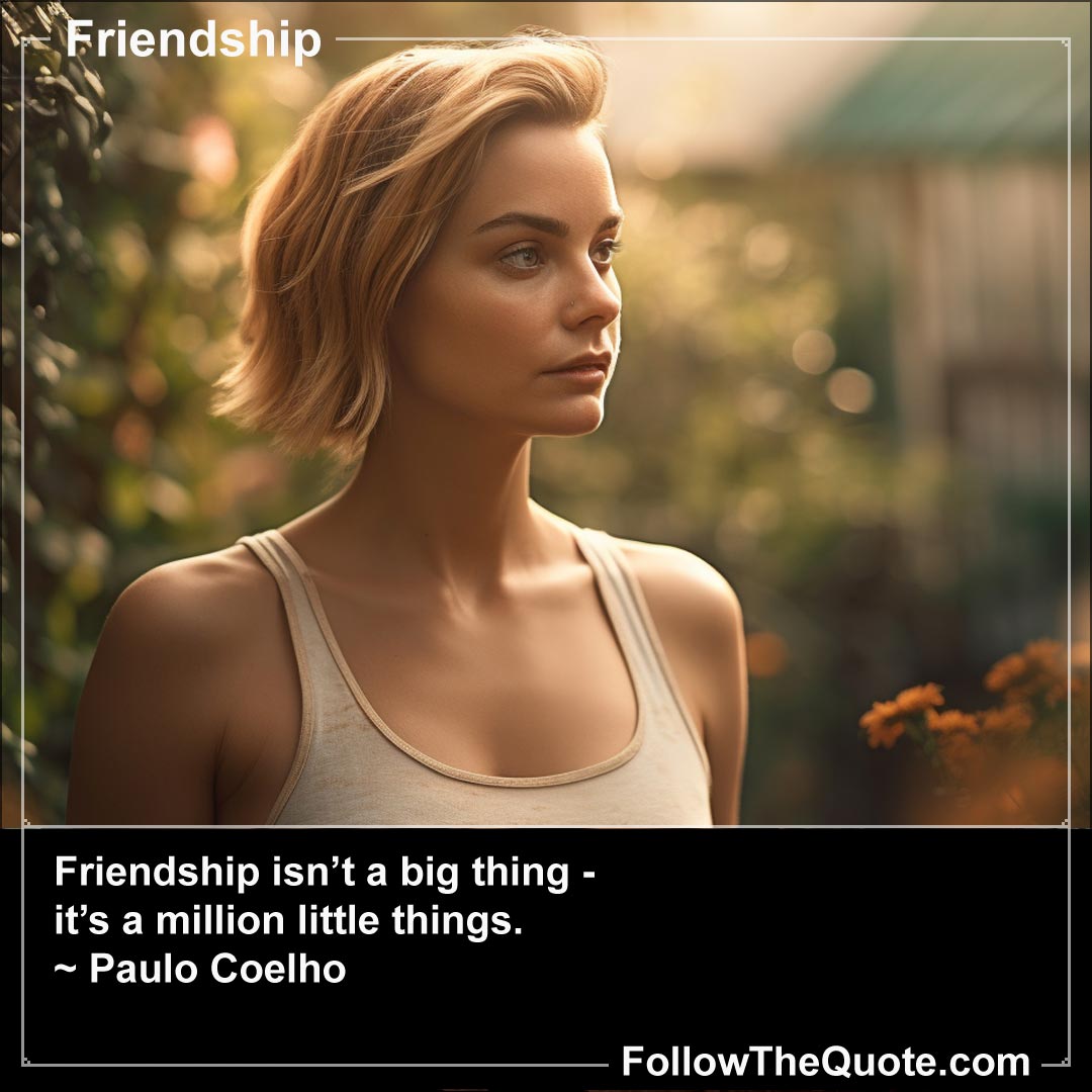 Quote: Friendship isn’t a big thing ...